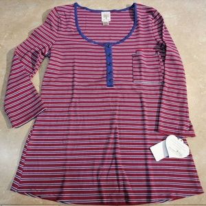 Self Esteem Striped Henley Top  Shirt XL